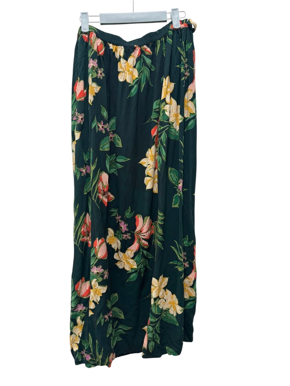 Patrons of Peace Teal Floral Maxi Skirt. Size Large - Picture 3 of 8